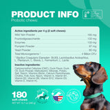 Probiotics for Dogs Gut Health Digestion Immunity Yeast Balance Itchy Skin Allergies Support   Dog Probiotic Chews with Digestive Enzymes for Gut Flora  Soft Treats with Pumpkin and Yeast Powder
